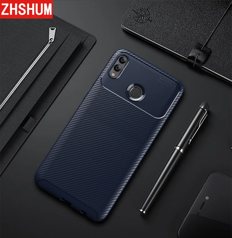 Luxury Case for Huawei Honor 8X Soft Silicone Carbon Fiber Bumper Phone Bag 360 Full Back Cover MAX Funda Caso |