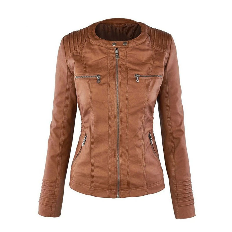 

Europe Long-sleeved Women zipper leather Plue size Short Jacket 2020 Winter New Female friends Fashion Casual Hooded Coat W062