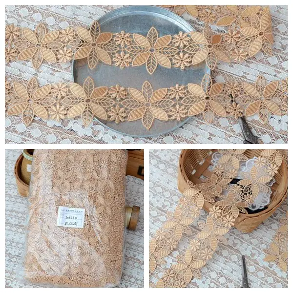 

hot sale Lace accessories Fine embroidered water soluble lace width 4.5 cm H4501