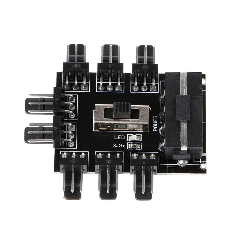 Разветвитель охлаждения ПК IDE Molex 1 8 Way 3 Pin 12 В блок питания адаптер PCB|Кулеры и