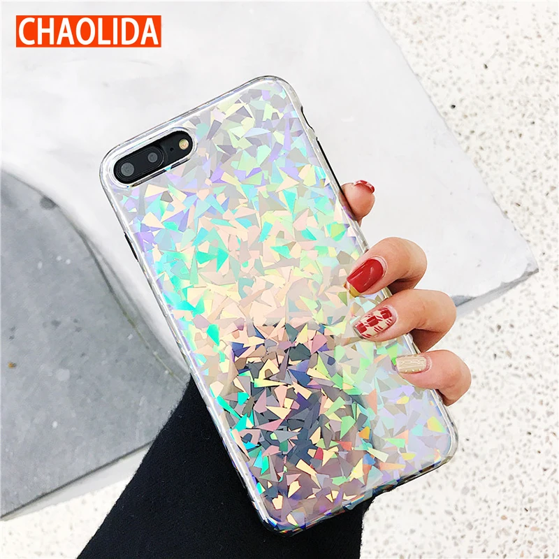 CHAOLIDA необычная блестящая пудра с блестками чехлы для телефонов IPhone X 8 7 6 6S Plus