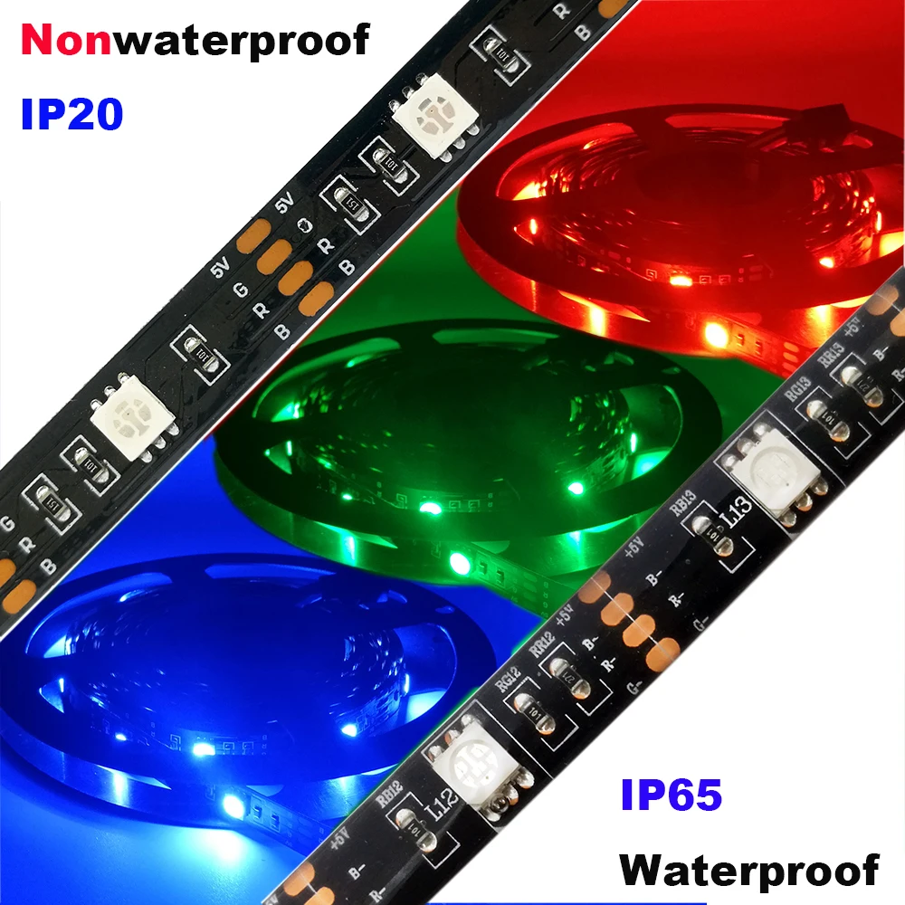 LTG-GEE DC 5V USB Светодиодная лента 5050 водонепроницаемая RGB лампа Гибкая 50 см 1 м 2