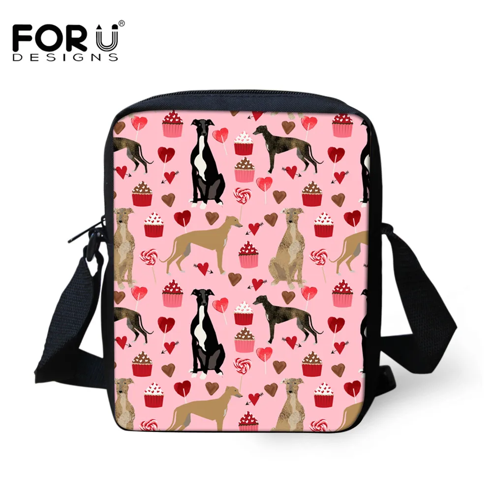 FORUDESIGNS Kawaii Animal Greyhound женская сумка мессенджер Повседневная через плечо для книг