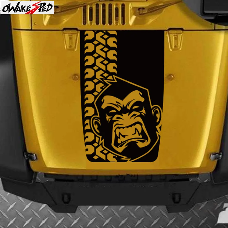 Фото Наклейка с изображением злой обезьяны декоративная наклейка на капот автомобиля
