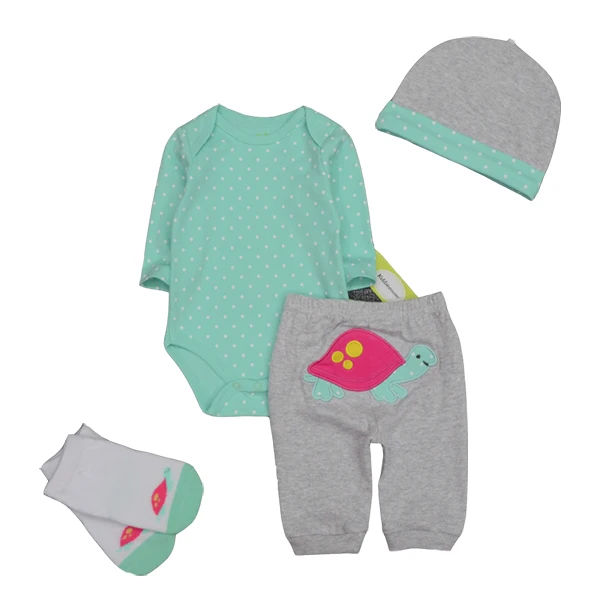 tortoise babyclothes Осенние комплекты одежды для маленьких мальчиков Новорожденный короткий рукав черепаха комбинезон+ штаны+ леггинсы+ шляпа+ чулки комплект одежды из 4 предметов, костюм - Цвет: tortoise babyclothes