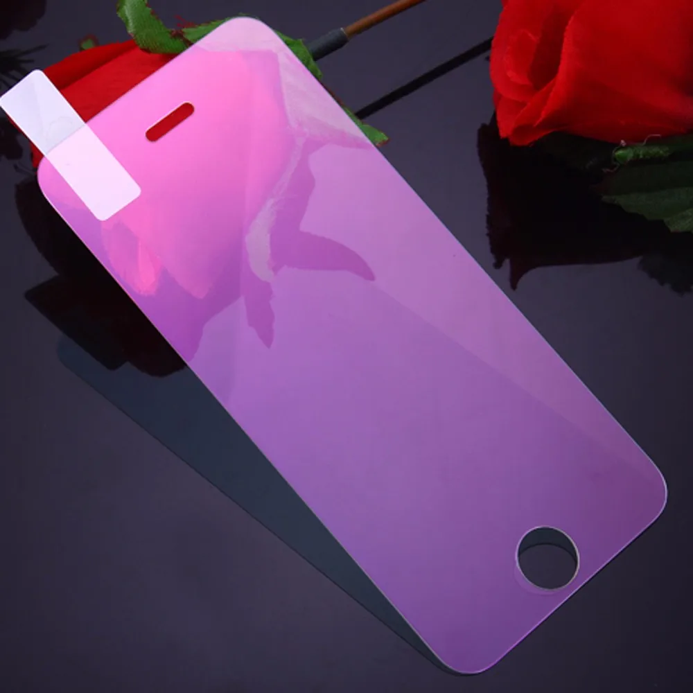 purple Для iPhone 7 6 6S 5 5S 5C SE Роскошная красочная зеркальная защитная пленка для экрана для iPhone 6 6S 7 Plus 8 XS MAX XR чехол из закаленного стекла - Цвет: purple