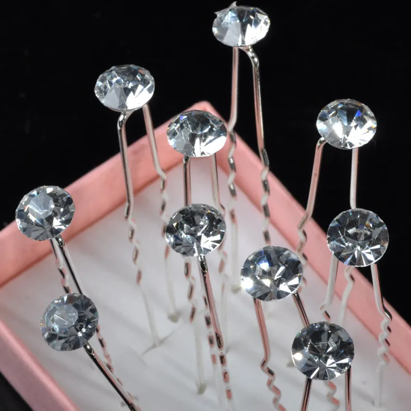 10 Pcs Sliver Crystal Hair Pin Accessories Wedding Bridal Rhinestone Diamante Clips Hairpins Women Fashion Jewelry | Ювелирные наборы