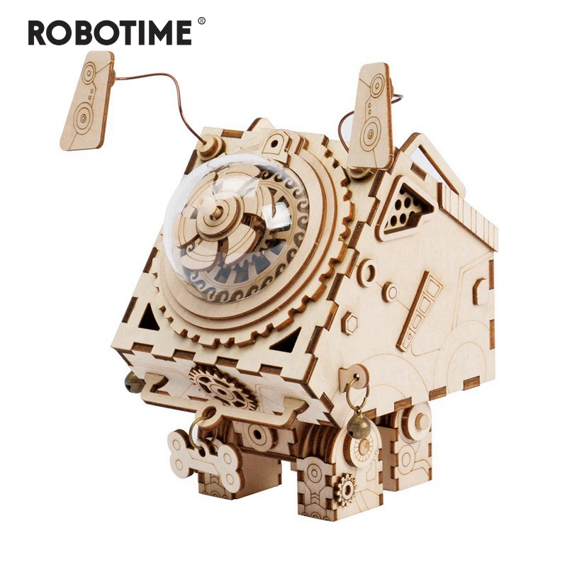 Серия пазлов Robotime игрушки Diy 3d креативная забавная деревянная модельная игрушка в виде собаки обучение мозгу музыкальная шкатулка детский подарок для взрослых jooyoo