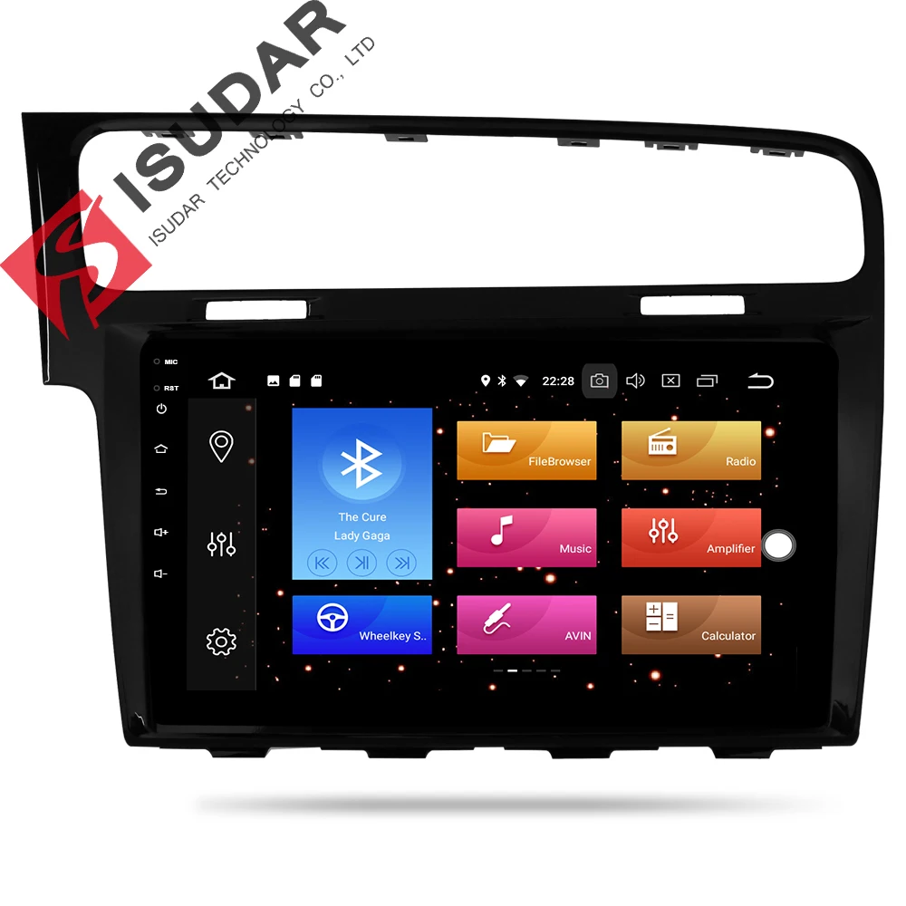 Isudar Автомобильный мультимедийный плеер 1 Din автомагнитола gps Android 8 0 для VW/Volkswagen/Golf