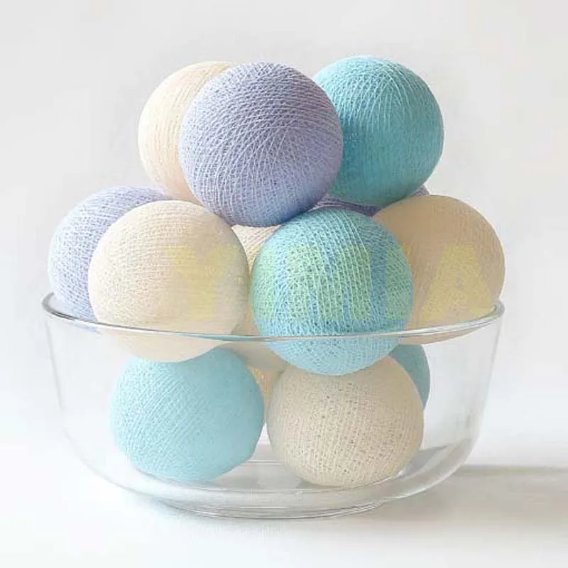 20 пастельных лавандовых голубых кремовых гирлянда из светящихся хлопковых