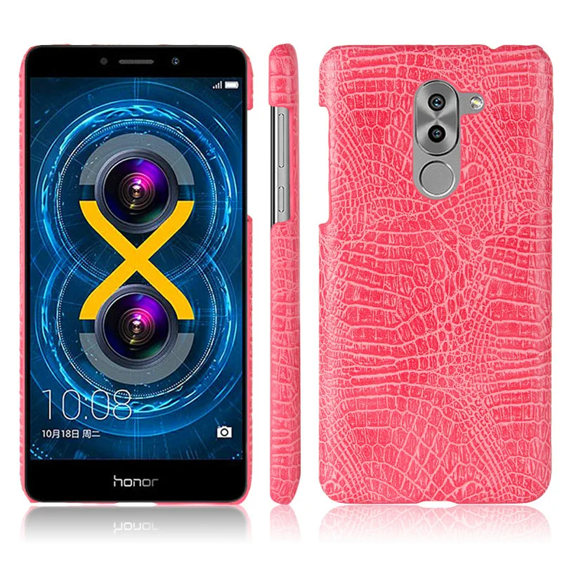 

Huawei Honor 6X GR5 2017 Case Crocodile Grain Hard PC+PU Leather Surface Back Cover Hard Case for Huawei Honor 6X Honor6X 5.5"