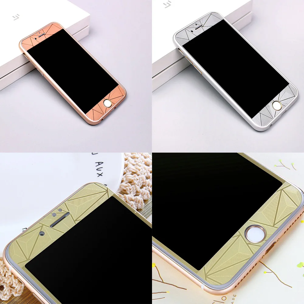 Для iPhone 6 6S 3D алмазное цветное зеркало 9H закаленное стекло для iphone SE 5S 5C 5 Защитная