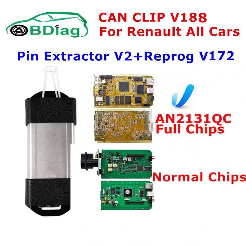 Контактный экстрактор V2+ Reprog V177+ V191 для Renault может закрепить полный чип CYPRESS AN2131QC зажим для Renault диагностический интерфейс сканер