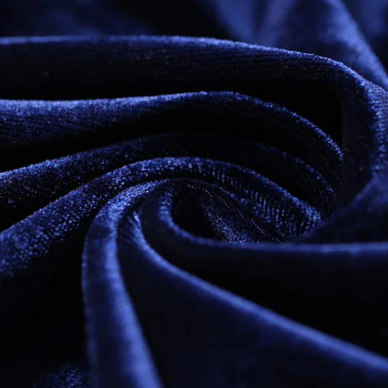 2017 Весна Лето Dress Вечер Dark Blue Velvet для Женщин Старинные Сексуальная Высокая Сплит
