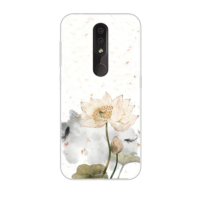 Чехол для Nokia 4 2 силиконовая Мягкая задняя крышка из ТПУ с цветочным рисунком Nokia4.2