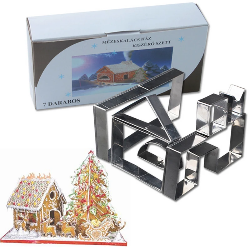 Набор инструментов для выпечки из нержавеющей стали 7 шт.|gingerbread house|house cookiecookies cutter