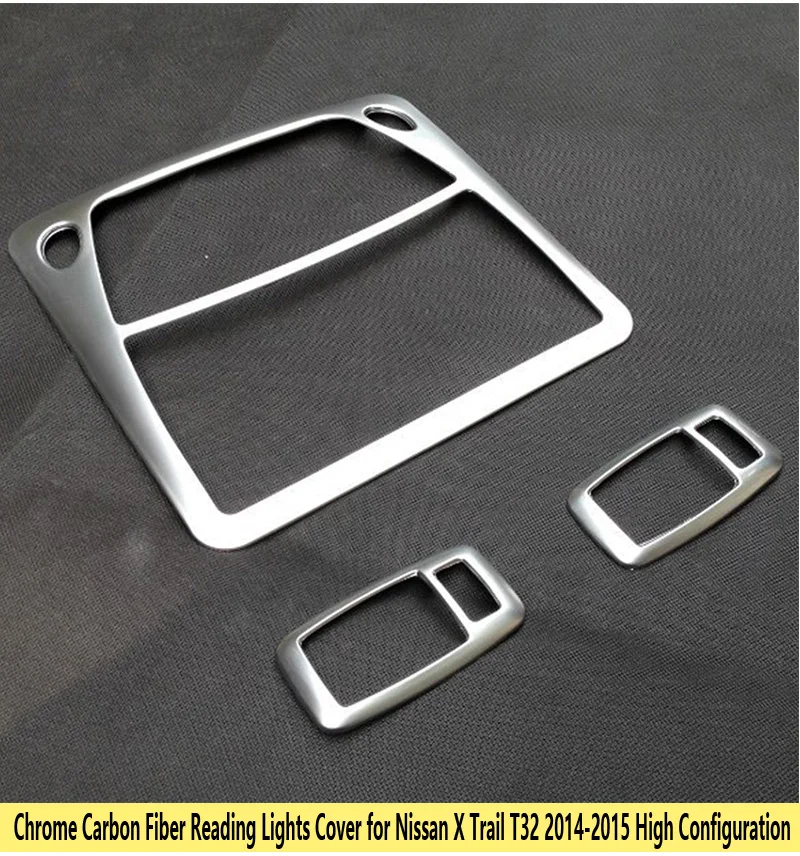 for Nissan X-Trail T32 MK3 Chrome Carbon Fiber Reading Lights Cover 2014 2015 X Trail XTrail Accessories Car Sticker | Автомобили и