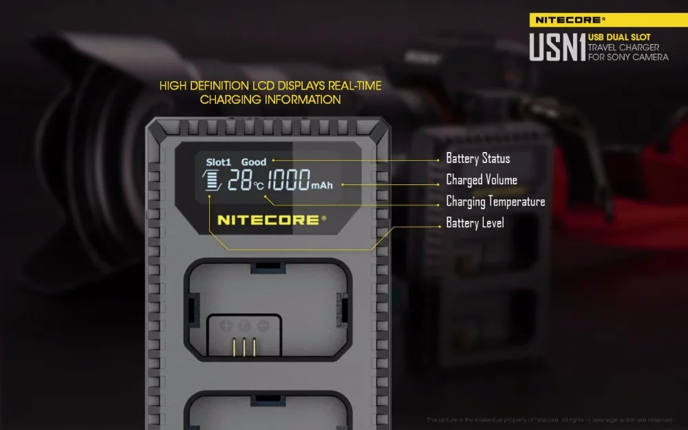 Nitecore путешествия Камера Зарядное устройство USN1 для sony NP-FW50.UNK1 для Nikon EN-EL14 EN-EL14a EN-EL15. UCN1 для Canon EOS LP-E6