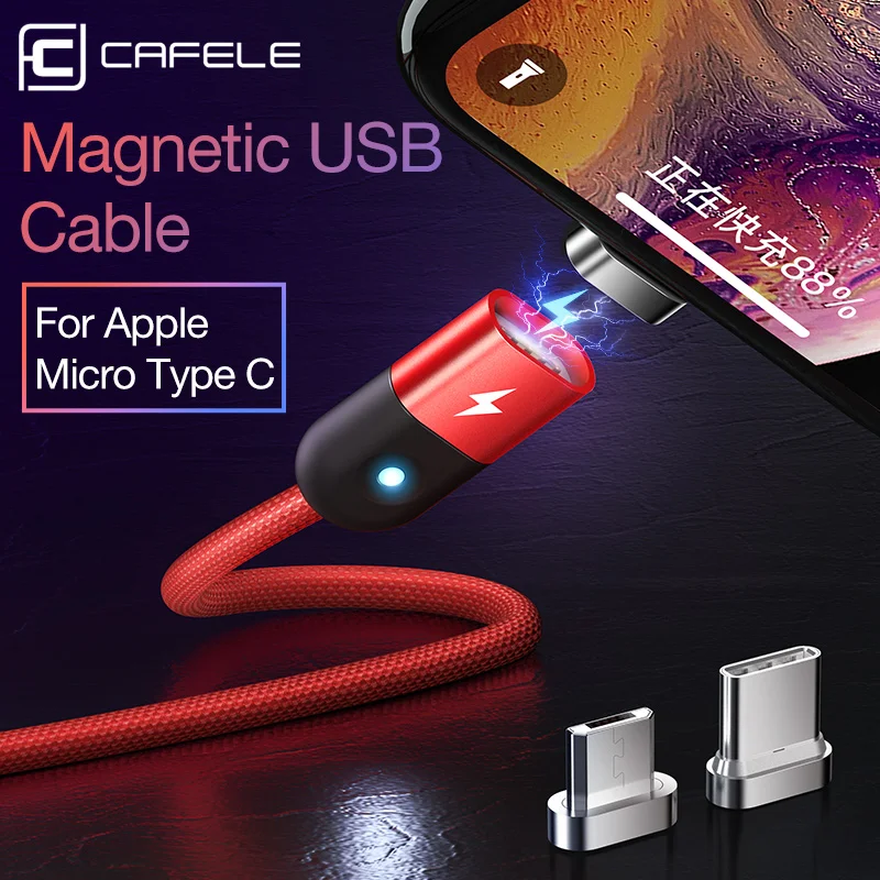 Магнитный usb-кабель CAFELE для iPhone кабель быстрой зарядки и передачи данных со
