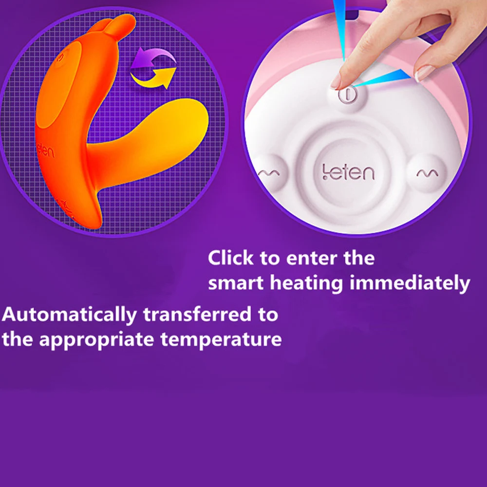 Leten 10 скоростей нагрева Вибратор клитор G-Spot Массажер дистанционное управление