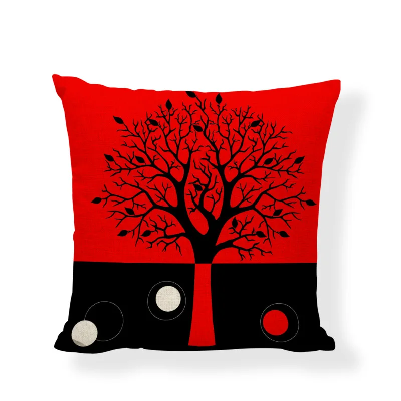 Стильные наволочки с зелеными растениями изображением кактуса дерева жизни