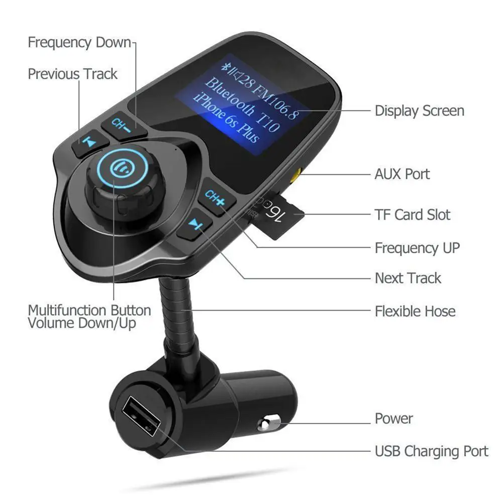 1 44 &quotДисплей Беспроводной Bluetooth Handsfree Car Kit fm передатчик адаптер аудио MP3
