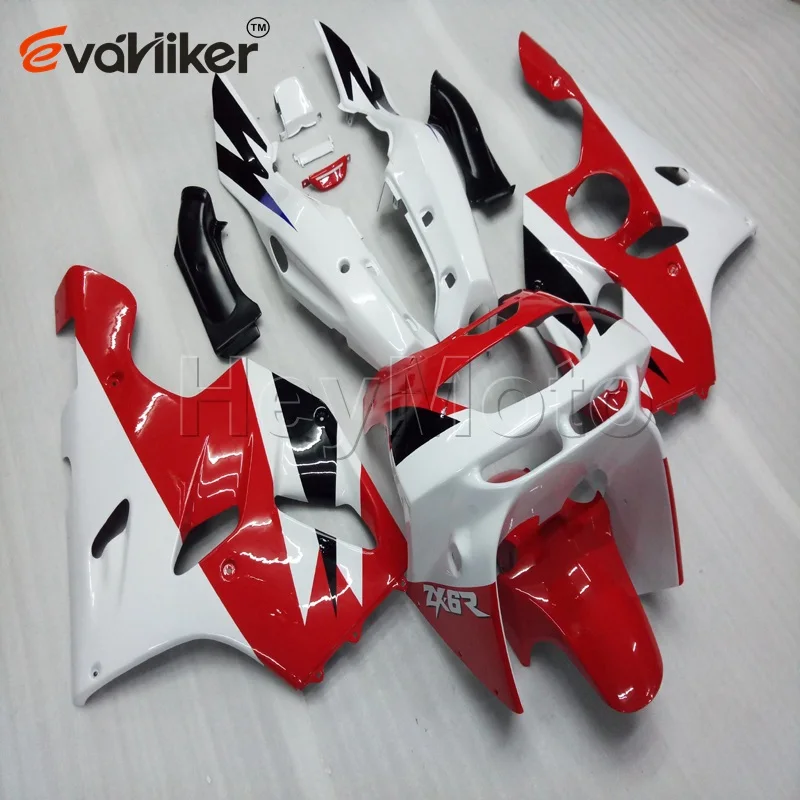 

Обтекатель для мотоцикла для ZX6R 1994 1995 1996 1997, красно-белый ZX-6R 94 97, комплект пластиковых панелей из АБС-пластика
