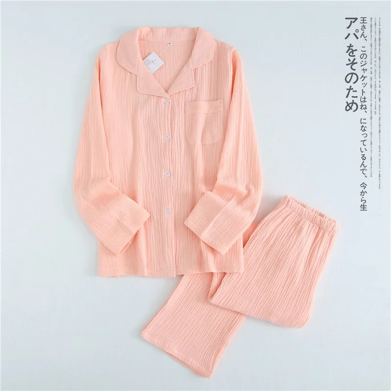 women pink Весенне-осенние парные пижамные комплекты для женщин Хлопковая пижама чистый цвет простая женская домашняя пижама mujer одежда для сна - Цвет: women pink