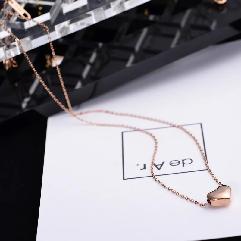 Модные брендовые женские ювелирные изделия YUN RUO цвет розового золота гладкое