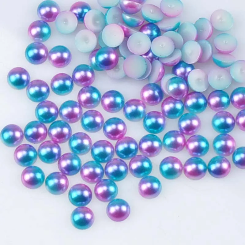

Half Round Pearl beads Beads Flatback Cabochon Scrapbooking Craft two-tone ABS For Diy 600pcs 6mm YKL0525-6