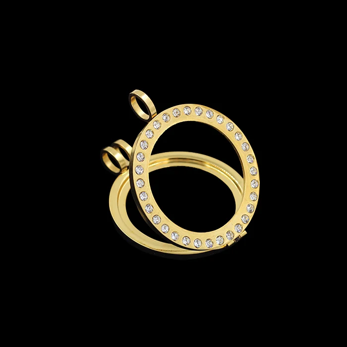 LUXUSTEEL распродажа в наличии золотой цвет плавающие медальоны из нержавеющей стали