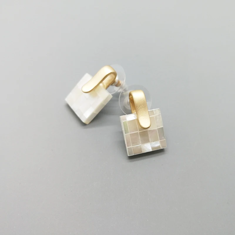 Vanssey/Винтажные модные геометрические квадратные серьги гвоздики с жемчугом и