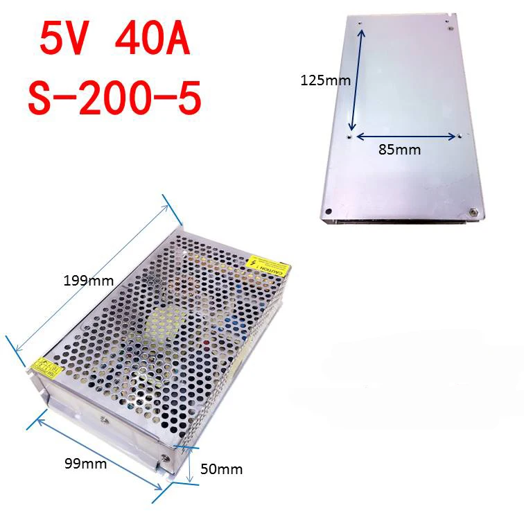 5V 40A 200W Универсальный Регулируемый импульсный источник питания 110 V/220 V AC к DC DC5V