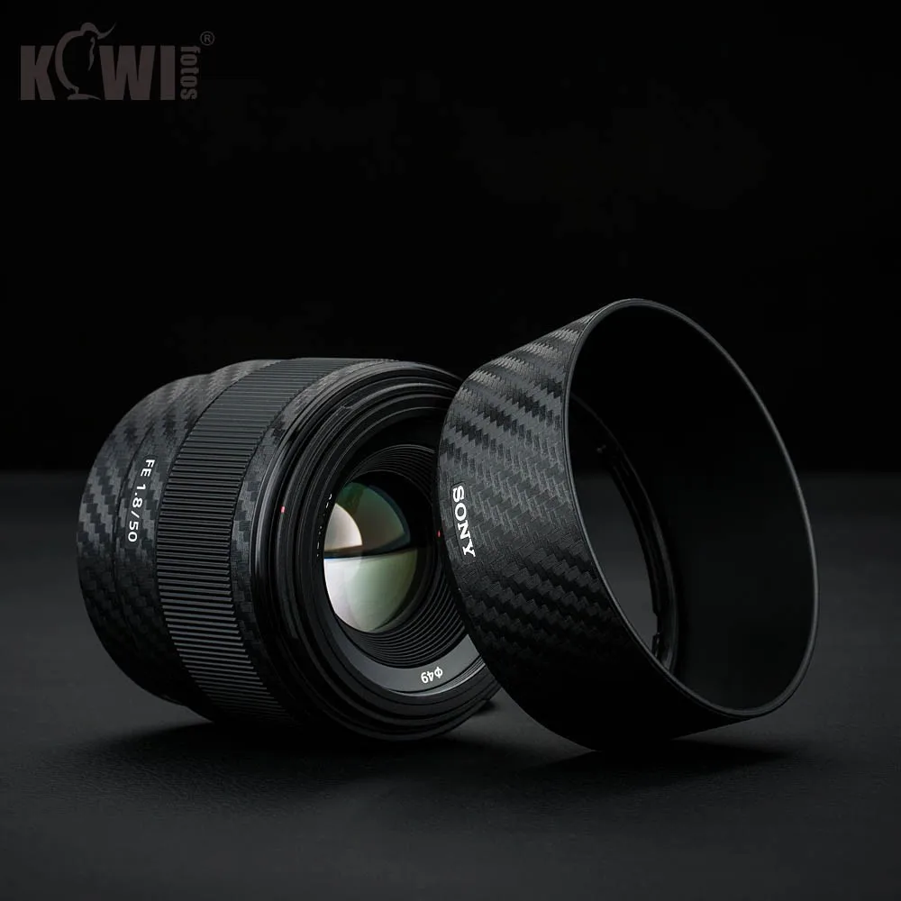 Анти-Царапины пленка из углеродного волокна для sony FE 50 мм F1.8(SEL50F18F) линзы из поликарбоната и ALC-SH146 бленда анти-скольжение кожи гвардии 3M Стикеры