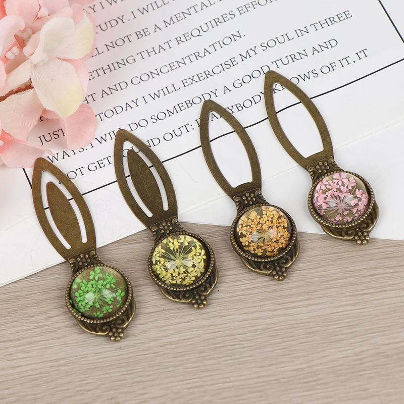 Dried flower Romantic Design Retro Metal Alloy Bronze Bookmark Document Book Mark Label Diy Fit For Gift School Office Decor | Канцтовары