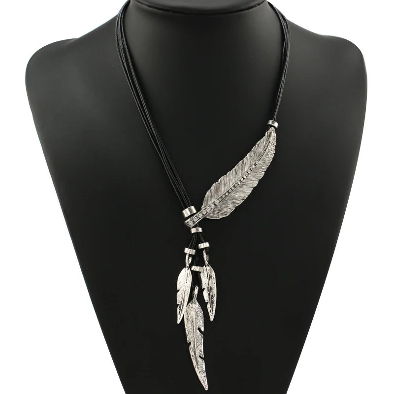 Женское винтажное ожерелье с узором в виде перьев | Украшения и аксессуары