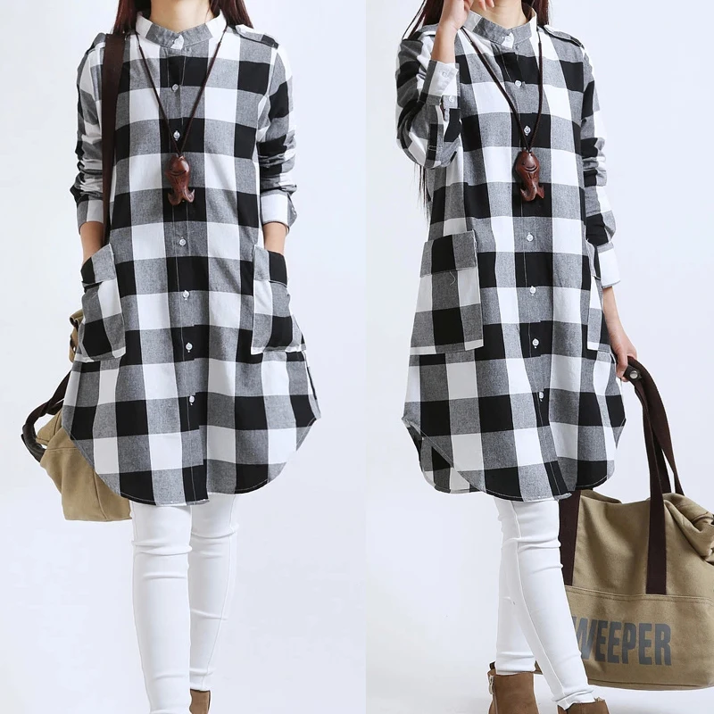 Рубашка женская однобортная хлопковая приталенная большого размера | Женская