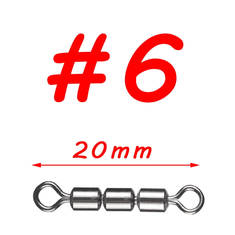 1 bag Size 1 Bimoo 10 шт./пакет Treble прокатки поворотный 3 секции прокатки Вертлюги рыболовные снасти аксессуары Медь фальсификации Вертлюги#6#7#8#10 - Цвет: 1 bag Size 1