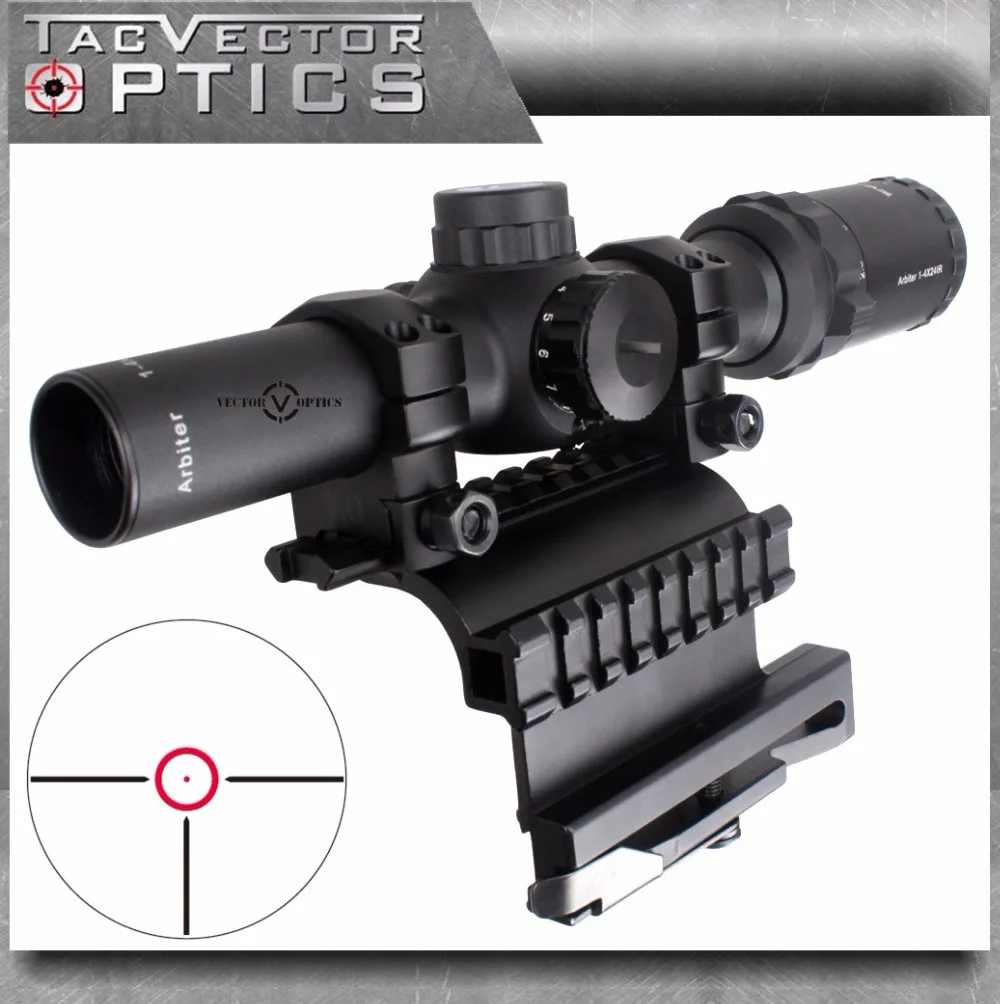 Тактический прицел Vector Optics AK 47 AK74 1 4x24 Компактный 30 мм с боковой рейкой 74 QD