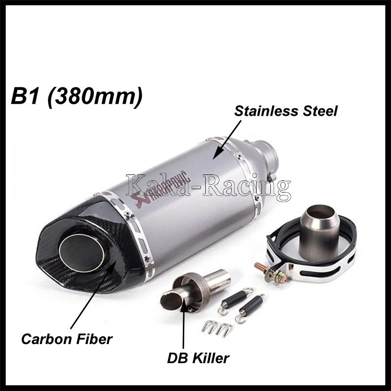 Inlet 51mm Universal Motorcycle Exhaust Muffler Pipe carbon fiber akrapovic exhaust tubo escape moto escapamento de | Автомобили и