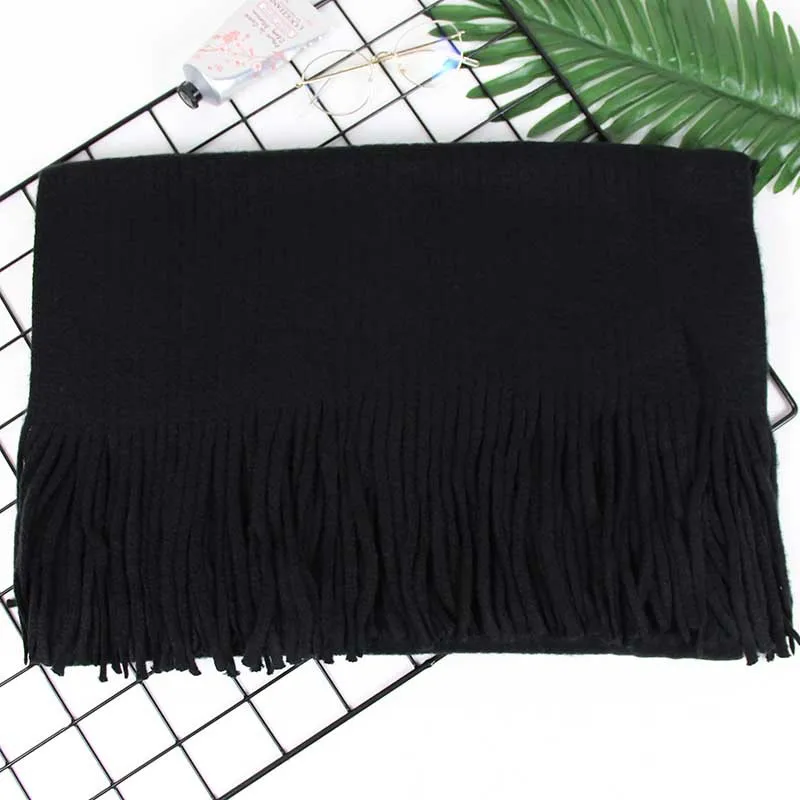 

Women solid color cashmere scarves with tassel lady spring winter warm long scarf high quality female shawl hot sale men scarf