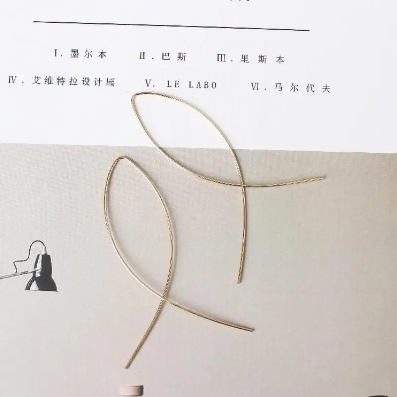 Новые серьги подвески в виде рыбки Простые Модные с металлическим дизайном|brinco