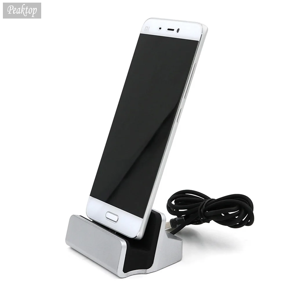 Зарядная док станция Peaktop с Micro USB Настольная для синхронизации портов зарядки