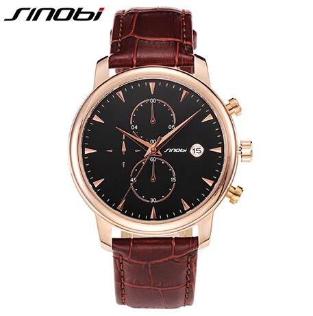 Sinobi мужские часы лучший бренд класса люкс кожаный ремешок повседневная военная