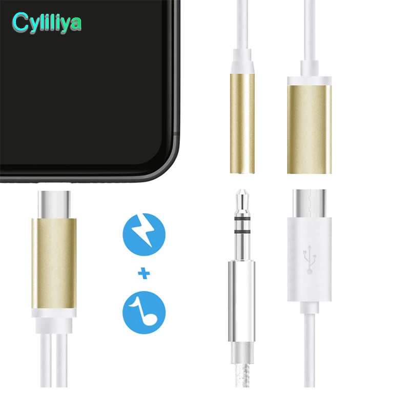5 шт. аудиокабель Type C 2 в 1 USB Type-C 3 мм разъем для наушников адаптер Moto Xiaomi аудио