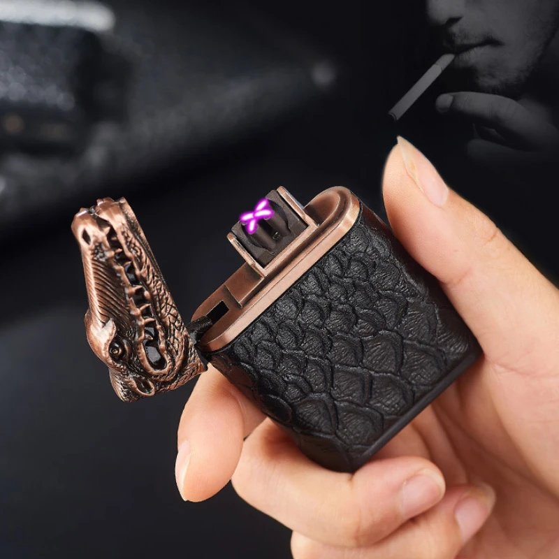 USB перезаряжаемая зажигалка электрическая двойная дуговая гравитационная