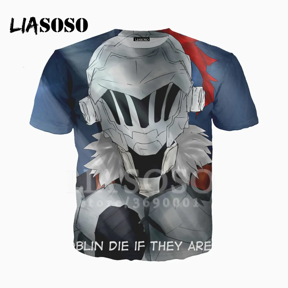 Женская и мужская футболка LIASOSO с 3D принтом японского аниме Goblin Slayer летняя в стиле