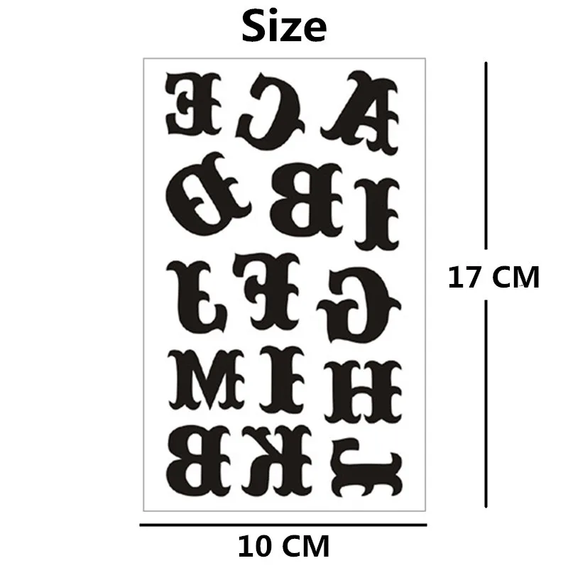 SHNAPIGN временный боди арт Английский алфавит буквы флэш тату наклейка 10*17 см