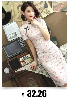 SHENG COCO Flowers Qipao Traditional Chinese Dress Cotton Ladies Cheongsam Vintage Qi Pao Beautiful Daily Chinese Style Dresses
