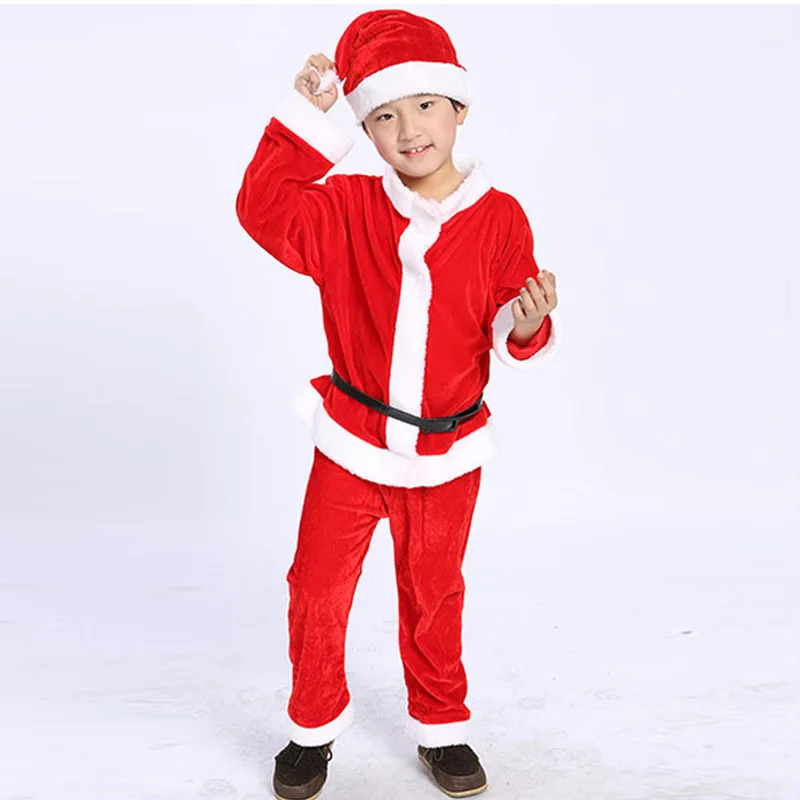 

2019 Kids Santa Claus Clothes With Hat Girls Christmas Dress Kids Christmas Party Costumes For Girls And Boys Clothing